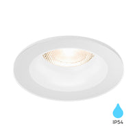 Braytron LED infälld spotlight, 7W, IP54, Aluminium Vit, 89x35mm, GU10-sockel, inomhus utomhusbruk