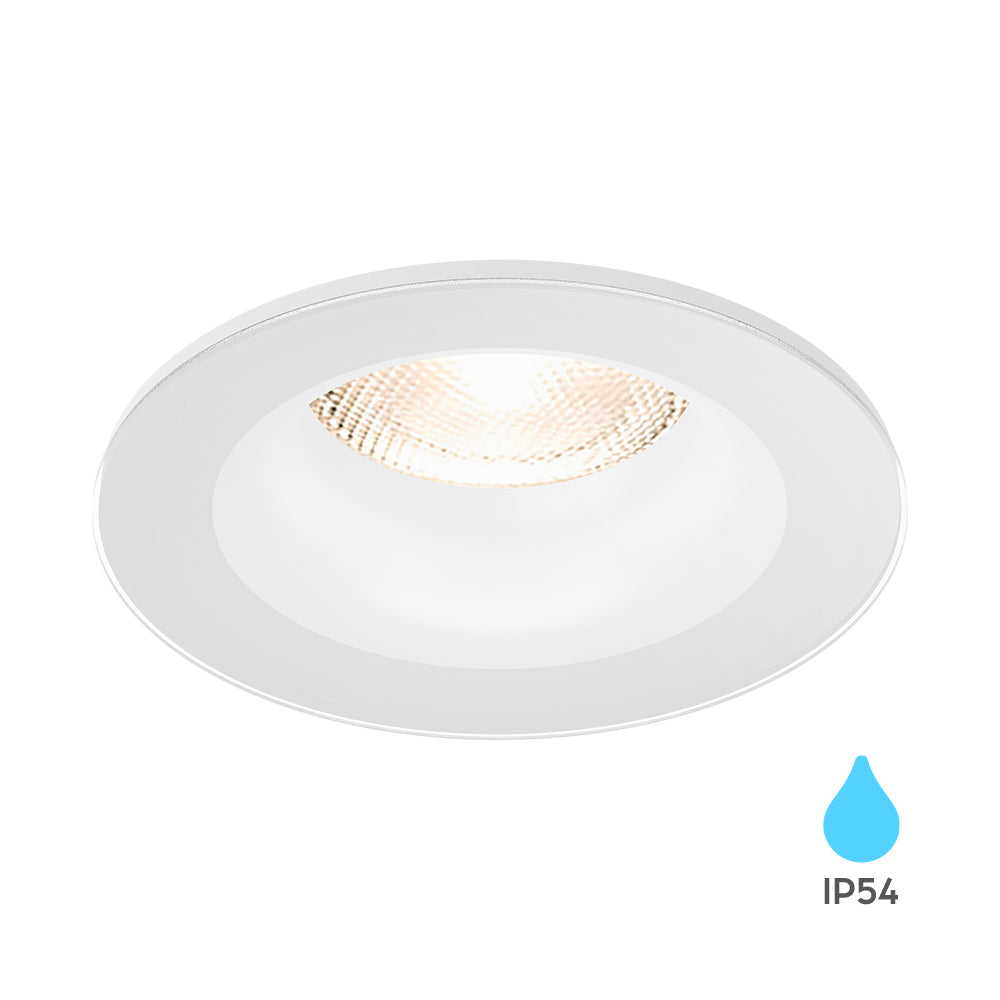 Braytron LED infälld spotlight, 7W, IP54, Aluminium Vit, 89x35mm, GU10-sockel, inomhus utomhusbruk