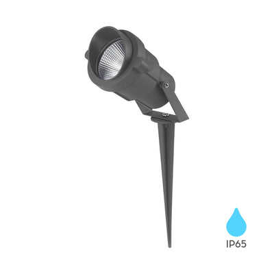 Braytron LED spjutlampa 9W Bärnsten 220-240V IP65 IK08 utomhus aluminium Grå 60° spridning