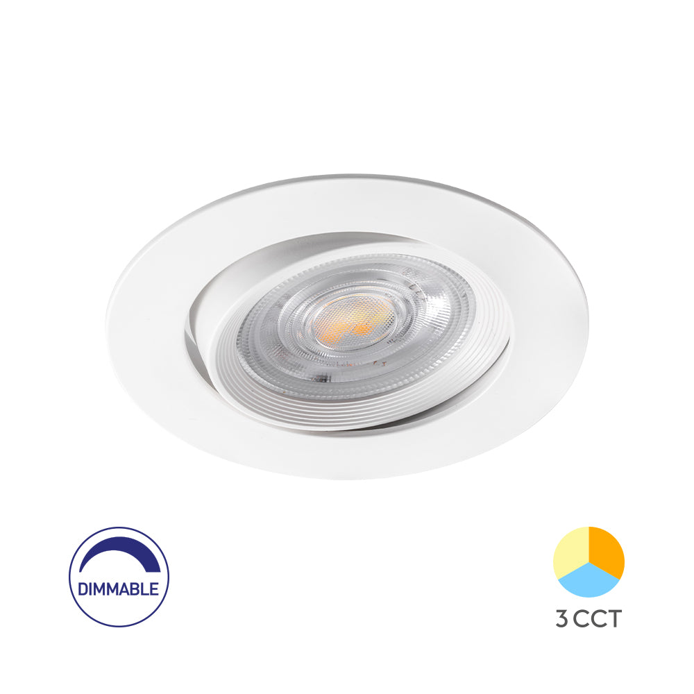 Braytron LED Spotlight 7W 220-240V 3-i-1 CCT Dimbar Rund Vit IP20 630 lumen 38° Ljuskägla