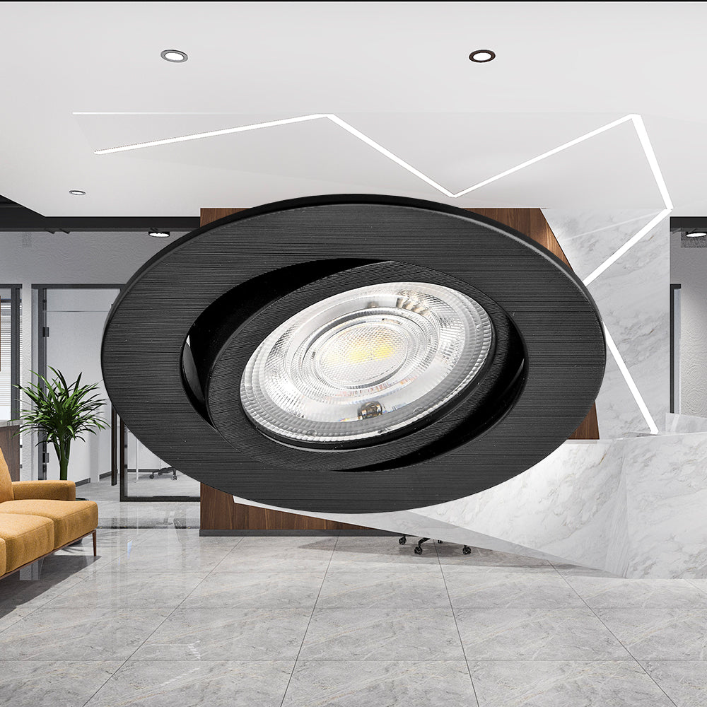 Braytron LED Spotlight 7W Svart Rund 3-i-1 CCT Dimbar 220-240V 630 lumen IP20 38° Inomhusbelysning