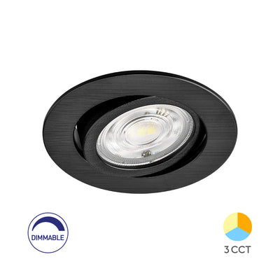 Braytron LED Spotlight 7W Svart Rund 3-i-1 CCT Dimbar 220-240V 630 lumen IP20 38° Inomhusbelysning