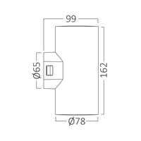 Braytron LED wall light 2x9W 3-in-1 CCT 1780 lumens Grey IP65 IK08 outdoor lighting