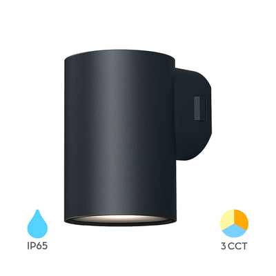 Braytron LED vägglampa 9W 3IN1 CCT 900 lumen Grå IP65 IK08 utomhusbelysning