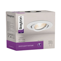 Braytron infälld rund LED-spotlight armatur, Svart aluminium, MR16-sockel, max 35W, IP20 inomhusbelysning