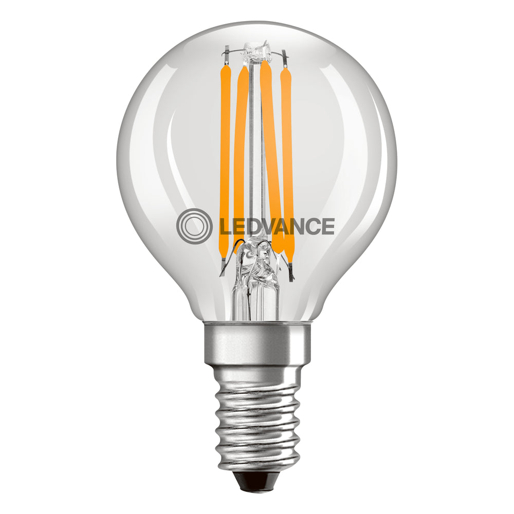 Classic LED E14 filament bulb clear 4W 470 lumens 2700K very warm white replaces 40W