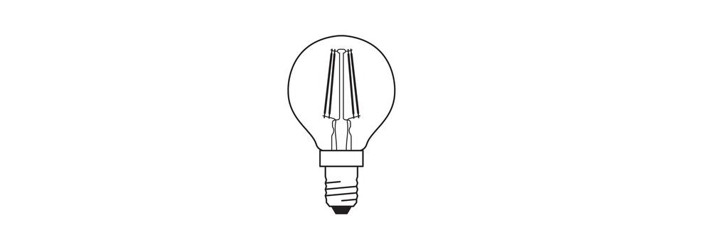 Classic LED E14 filament bulb clear 4W 470 lumens 2700K very warm white replaces 40W