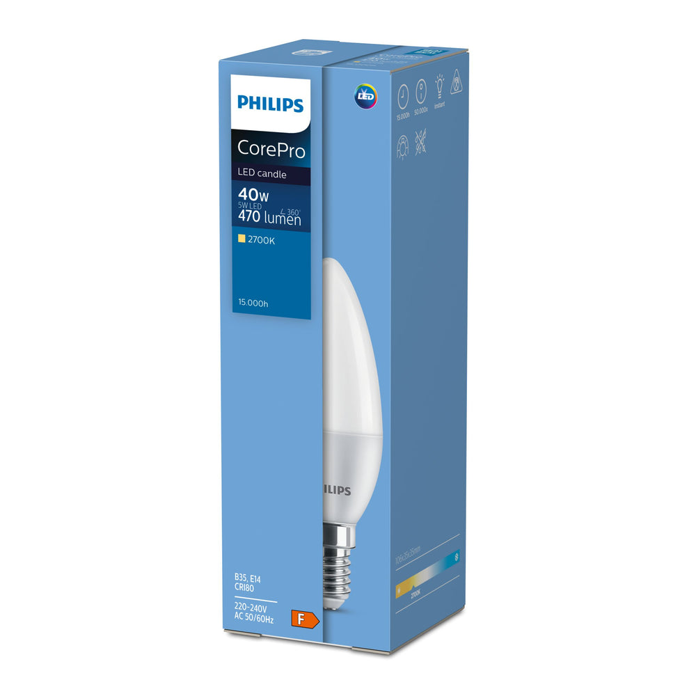 Philips CorePro LED Bulb 4.5W E27 3000K 470 lumens A60 Matte Non-Dimmable 220-240V 15000h