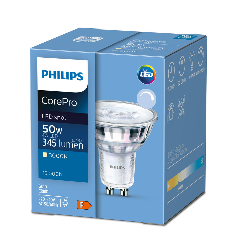 Philips CorePro LED spot GU4 MR11 2.3W 2700K 184 lumen 36D Varmvit ej dimbar 12V CE RoHS