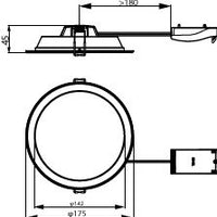 Philips DN065B G4 LED-downlight 12W, 3000K-6500K, 110° strålvinkel, 1200 lumen
