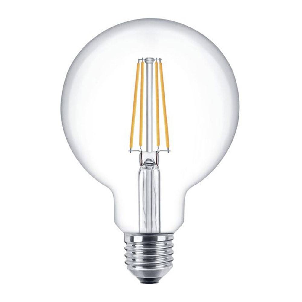 LCB LED filament lamp E27 10.5W 3000K warm white, Philips chip, CRI 80, IP20, globe shape, CE RoHS