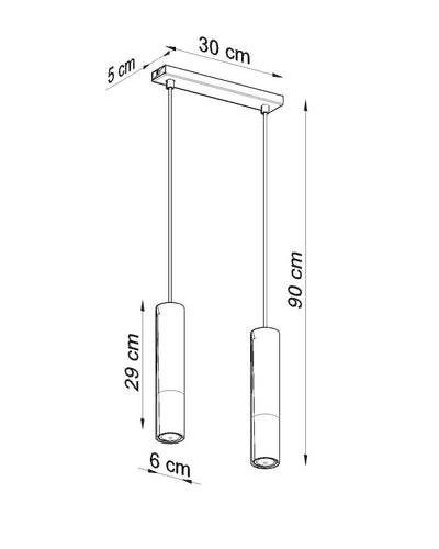 LED hanglamp zwart chrome with 2 x GU10 fitting by Sollux Lighting