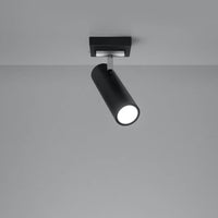 Sollux Lighting Direzione LED ceiling spotlight with GU10 fitting, black silver, IP20