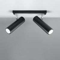 Sollux LED ceiling spotlight black silver DIREZIONE with GU10