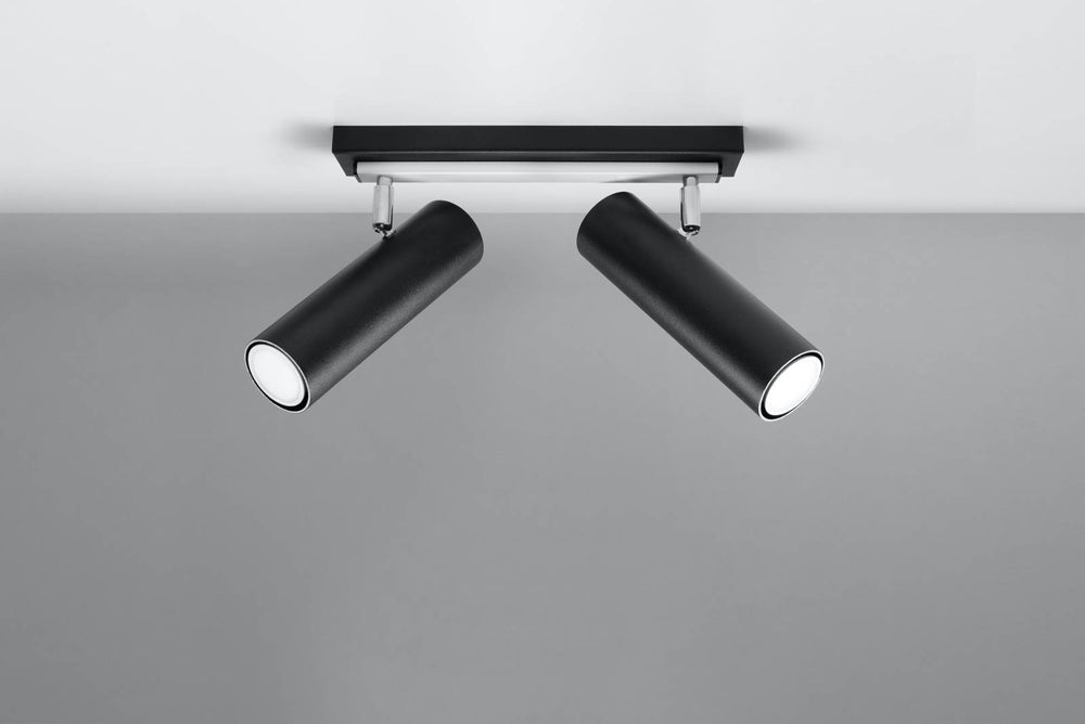 Sollux LED ceiling spotlight black silver DIREZIONE with GU10