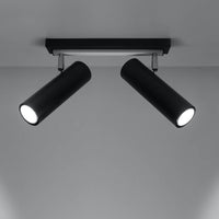 Sollux LED ceiling spotlight black silver DIREZIONE with GU10