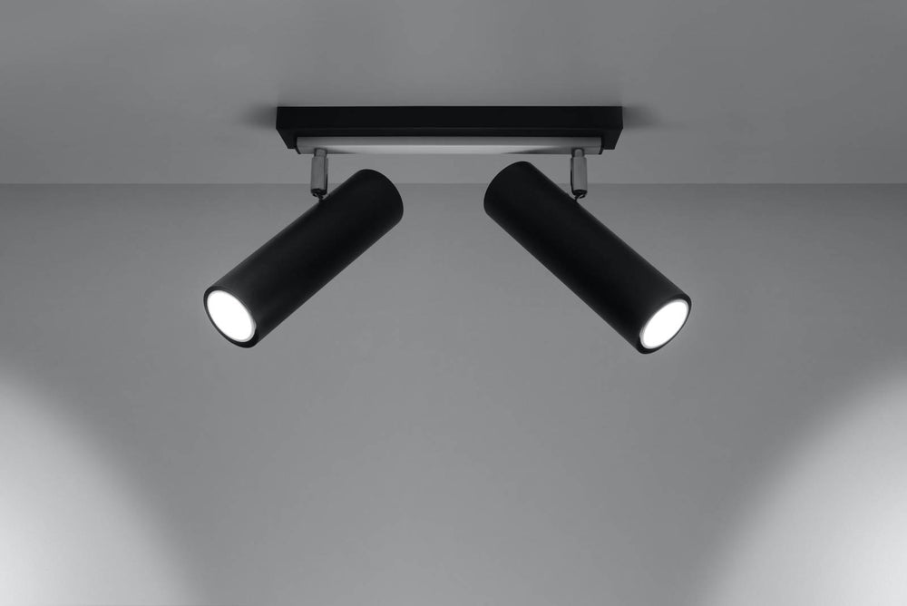 Sollux LED ceiling spotlight black silver DIREZIONE with GU10