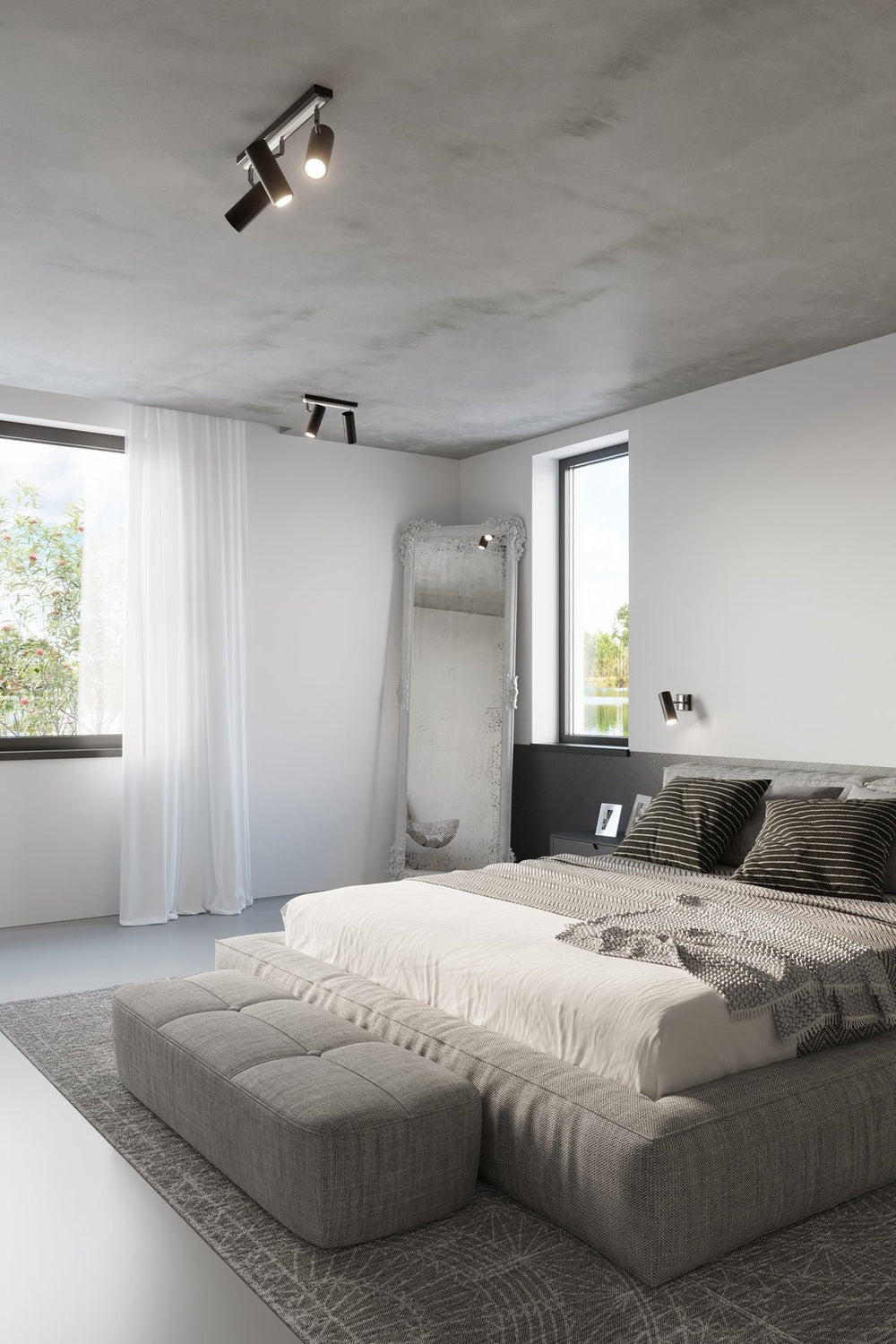 Sollux LED ceiling spotlight black silver DIREZIONE with GU10
