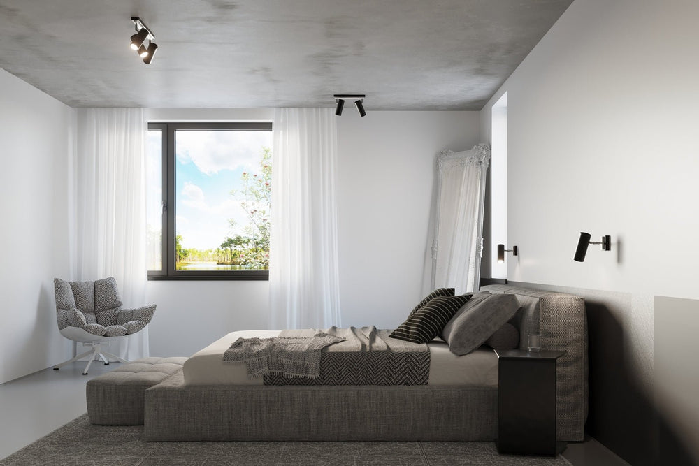 Sollux LED ceiling spotlight black silver DIREZIONE with GU10