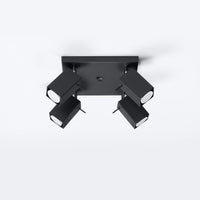Sollux Lighting merida LED plafondspot 4x GU10 zwart aluminum