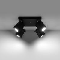 Sollux Lighting merida LED plafondspot 4x GU10 zwart aluminum