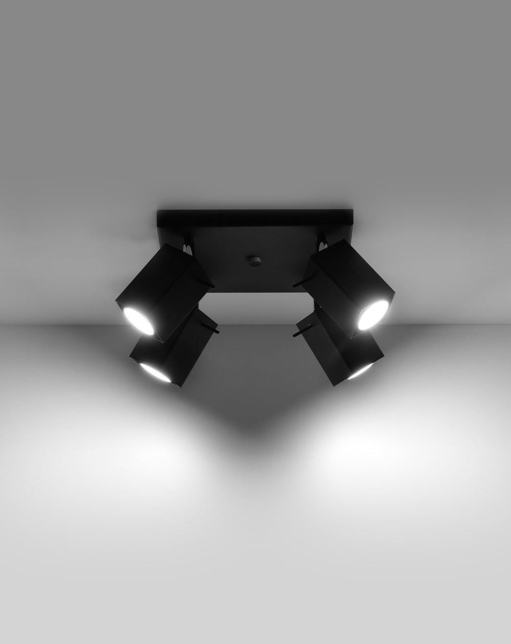 Sollux Lighting merida LED plafondspot 4x GU10 zwart aluminum