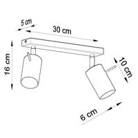 Sollux Lighting LED plafondspot with 2 GU10 fittings - white aluminum