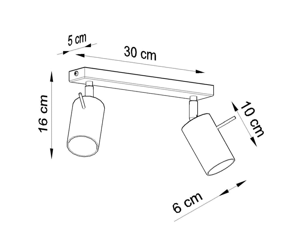 Sollux Lighting LED plafondspot with 2 GU10 fittings - white aluminum