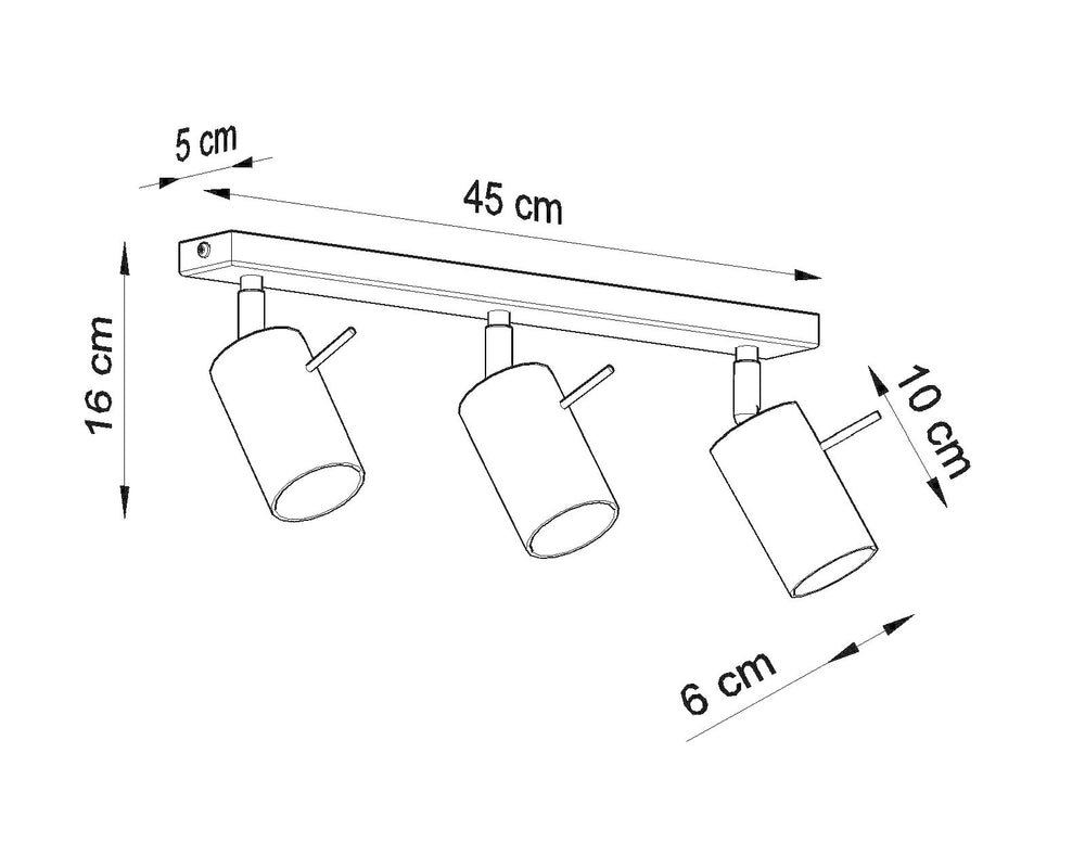 Sollux Lighting LED plafondspot zwart RING 3 x GU10 fitting, IP20, CE RoHS certified, 220-240V