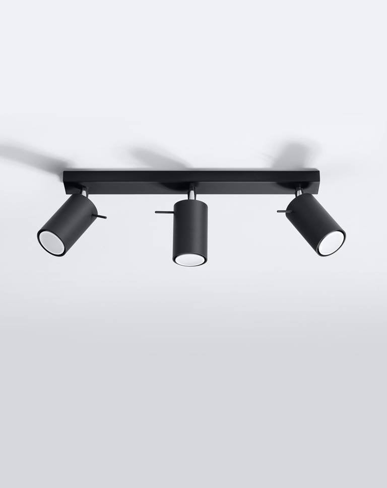 Sollux Lighting LED plafondspot zwart RING 3 x GU10 fitting, IP20, CE RoHS certified, 220-240V