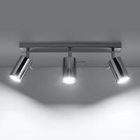 LED plafondspot chrome RING with 3 x GU10 fitting - high CRI and IP20 rating