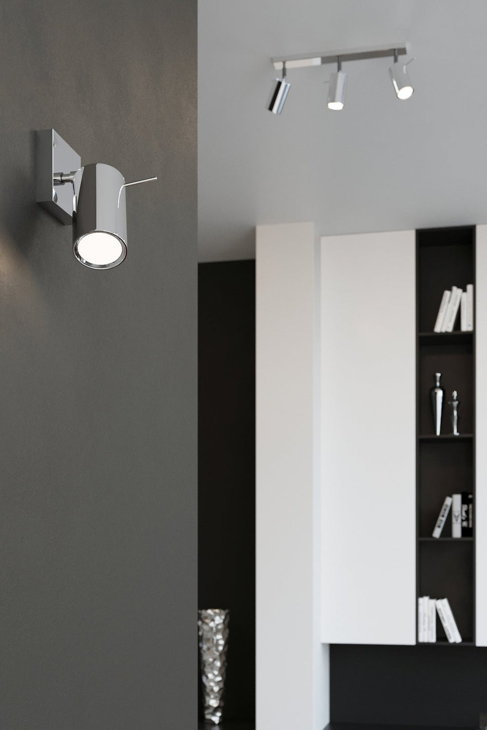 LED plafondspot chrome RING with 3 x GU10 fitting - high CRI and IP20 rating