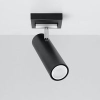 Sollux Lighting Direzione LED ceiling spotlight with GU10 fitting, black silver, IP20