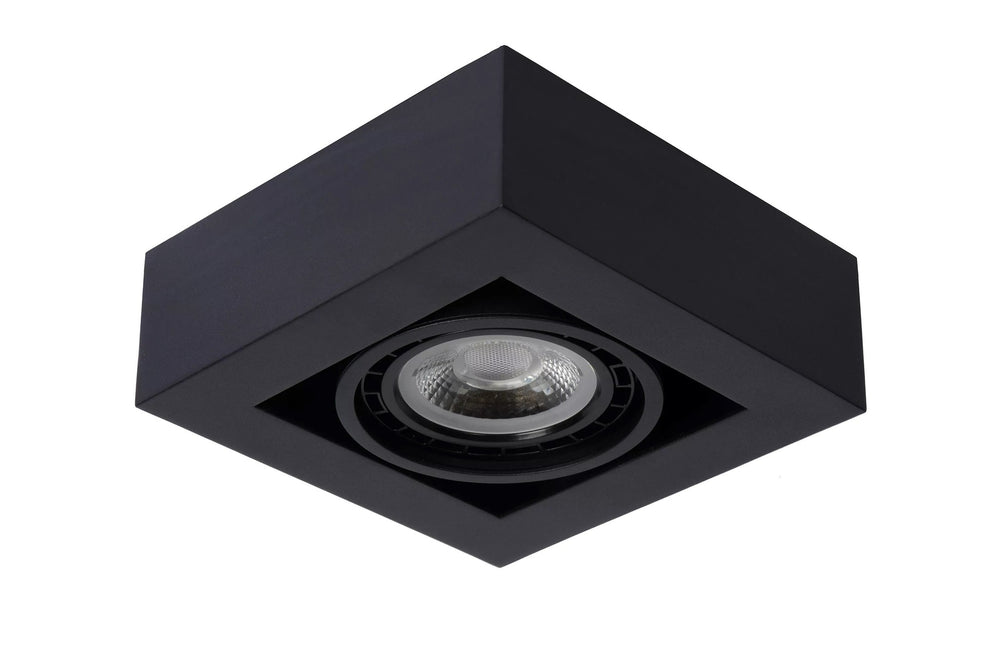 Lucide ZEFIX LED ceiling spotlight, dim to warm, GU10 12W 2200K-3000K, adjustable, square, Black, IP20