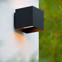 Lucide LED utomhusvägglampa exeter svart E27 IP54 220V 50W flimmerfri