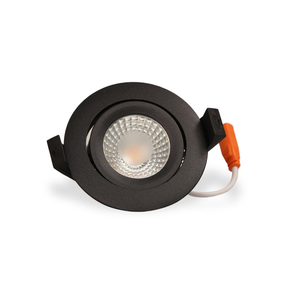 LCB LED infälld spotlight 85mm Svart IP65 5W 420 lumen 6000K kallvitt dimbar 230V badrumsarmatur