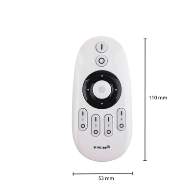 LED strip fjärrkontroll vit, 4 grupper RF 2.4GHz, enfärgad, kompatibel med 12V-24V LED strips