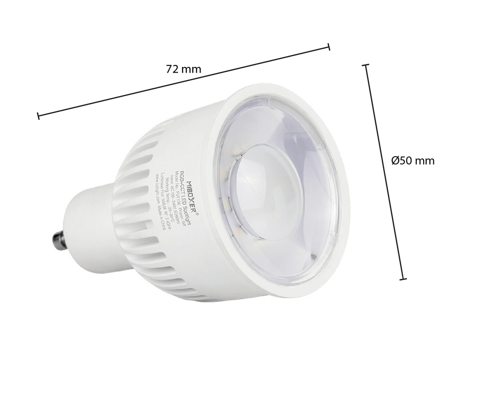 Led spot GU10 6W 550 lumen RGB+CCT MIBOXER dimmable light