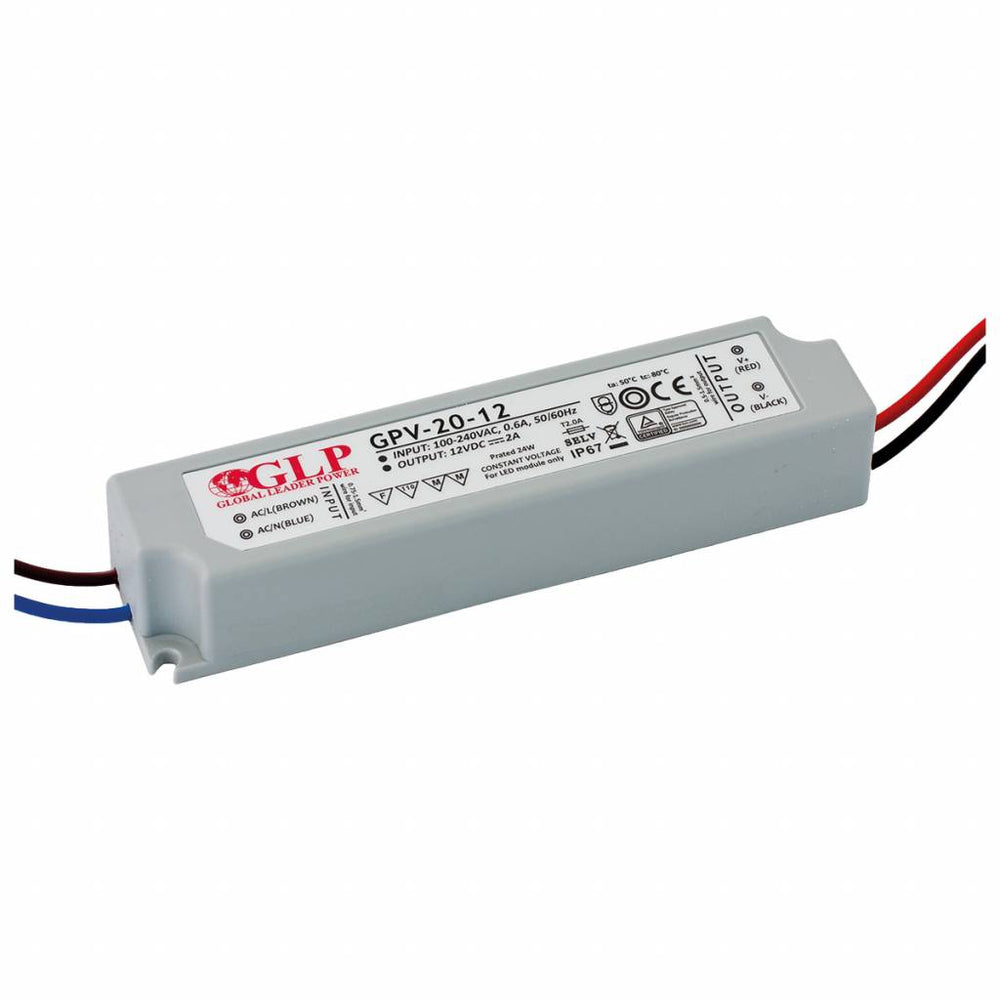 GLP LED strömförsörjningsadapter 12V 24W 2A IP67 vattentät driver för din 12V LED-belysning