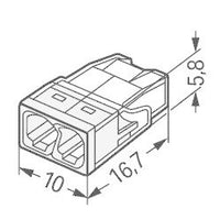 Wago laskoppling 2-polig 0,5-2,5 mm² 2273-202 - ip20 för säker ledning och kompakta installationer - 100 stycken