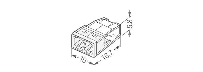Wago laskoppling 2-polig 0,5-2,5 mm² 2273-202 - ip20 för säker ledning och kompakta installationer - 100 stycken
