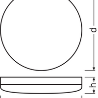 LED bulkhead ceiling or wall light, White, IP65 IK10, 24W 1800 lumens, 3000K warm white, Ø300mm