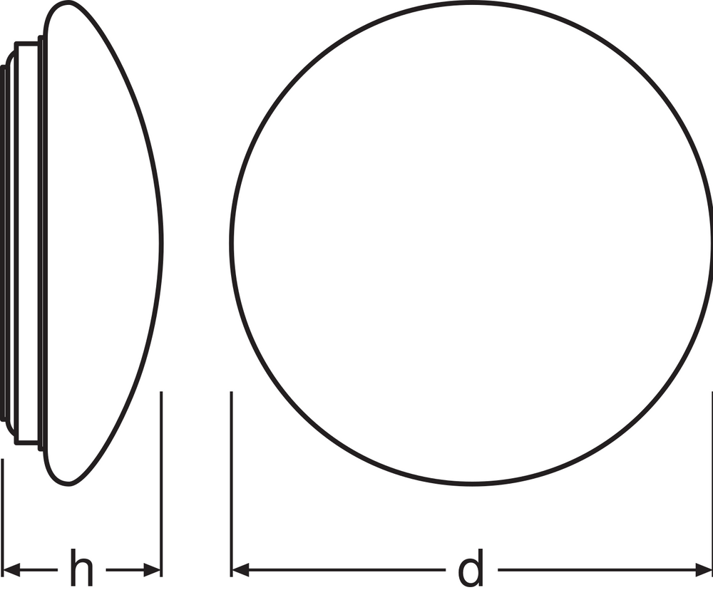 LED Bulkhead Ytmonterad Rund 350mm Vit 18W 1440 lumen 3000K IP44