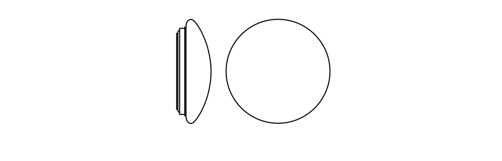 LED Bulkhead Ytmonterad Rund Ø400 Vit 24W 1920 lumen 3000K IP44 för inomhus- och utomhusbelysning
