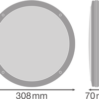 LED Bulkhead Ytmonterad Lampa 300mm Vit, 15W 1400 lumen, 4000K Kallvit, IP65