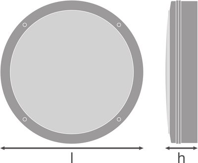 LED Bulkhead Ytmonterad Lampa 300mm Vit, 15W 1400 lumen, 4000K Kallvit, IP65