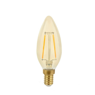 Spectrum LED filamentlampa E14 4,9W 2400K varmt ljus, ersätter 50W med 490 lumen, 360° strålningsvinkel, ej dimbar