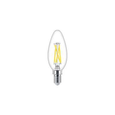 Philips LED kronljuslampa 2.5W E14 B35 klart glas, dimbar varmglöd 2200K-2700K 340 lumen CRI 90