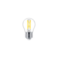 Philips MAS LEDLuster 2.5W E27 P45 Clear Glass Bulb, 2200K-2700K Warm Glow, 340 lumens, CRI 90, Dimmable