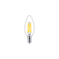 Philips LED Ljuslykta 3.4W E14 B35 Klar Warm Glow 2200-2700K dimbar 470 lumen 90CRI glödlampa i glas